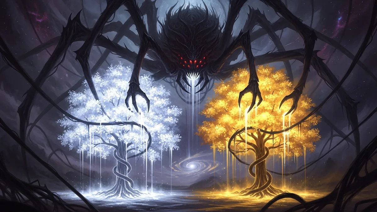 Ungoliant, la araña primordial que devoró la luz de los Dos Árboles